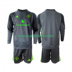 Nogometni Dres Manchester United Golmanski Dječji Gostujući 2025-2026 Dugim Rukavima