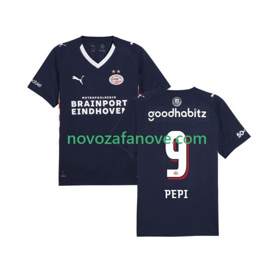 Nogometni Dres PSV Eindhoven Ricardo Pepi 9 Muški Gostujući 2025-2026 Kratkih Rukava