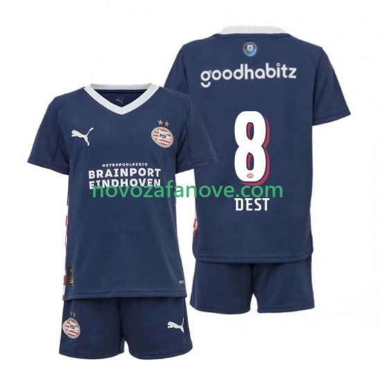 Nogometni Dres PSV Eindhoven Sergino Dest 8 Dječji Gostujući 2025-2026 Kratkih Rukava