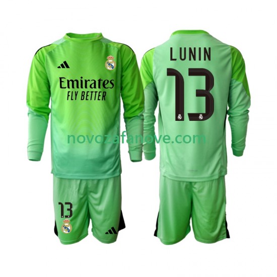 Nogometni Dres Real Madrid Andriy Lunin 13 Golmanski Dječji Gostujući 2025-2026 Dugim Rukavima