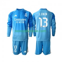 Nogometni Dres Real Madrid Andriy Lunin 13 Golmanski Dječji Domaći 2025-2026 Dugim Rukavima