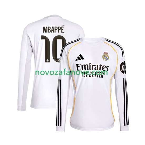 Nogometni Dres Real Madrid Mbappé Kylian 10 Muški Domaći 2025-2026 Dugim Rukavima