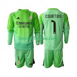 Nogometni Dres Real Madrid Thibaut Courtois 1 Dječji Gostujući 2025-2026 Dugim Rukavima
