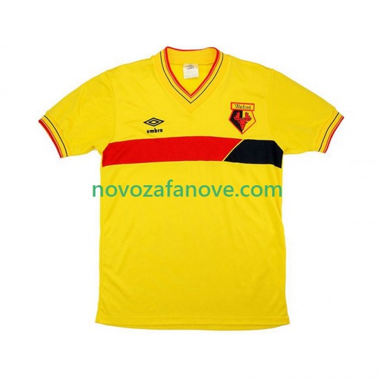 Nogometni Dres Watford 1985 Retro Muški Domaći Kratkih Rukava