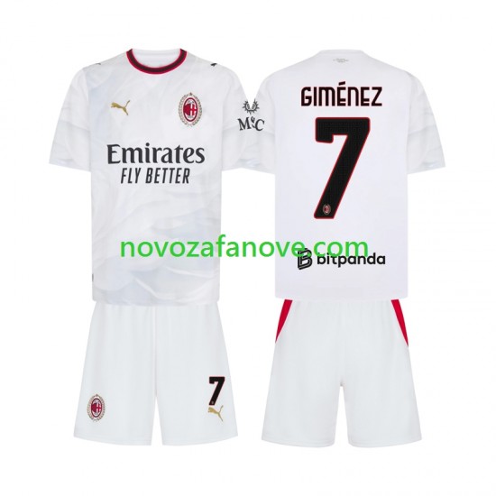 Nogometni Dres AC Milan Gimenez 7 Dječji Gostujući 2026-2027 Kratkih Rukava