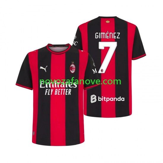 Nogometni Dres AC Milan Gimenez 7 Muški Domaći 2026-2027 Kratkih Rukava