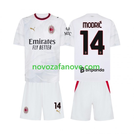 Nogometni Dres AC Milan Modrić Luka 14 Dječji Gostujući 2026-2027 Kratkih Rukava
