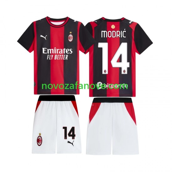 Nogometni Dres AC Milan Modrić Luka 14 Dječji Domaći 2026-2027 Kratkih Rukava
