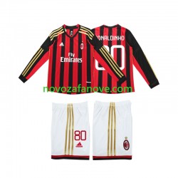 Nogometni Dres AC Milan RONALDINHO 80 2013 2014 Retro Dječji Domaći Dugim Rukavima