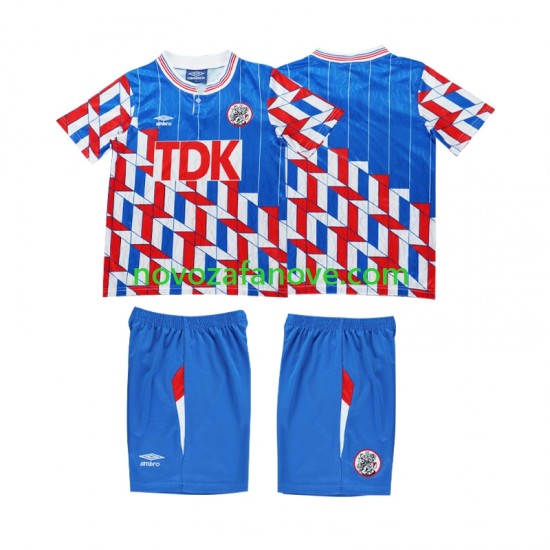 Nogometni Dres AFC Ajax 1989 1990 Retro Dječji Gostujući Dugim Rukavima