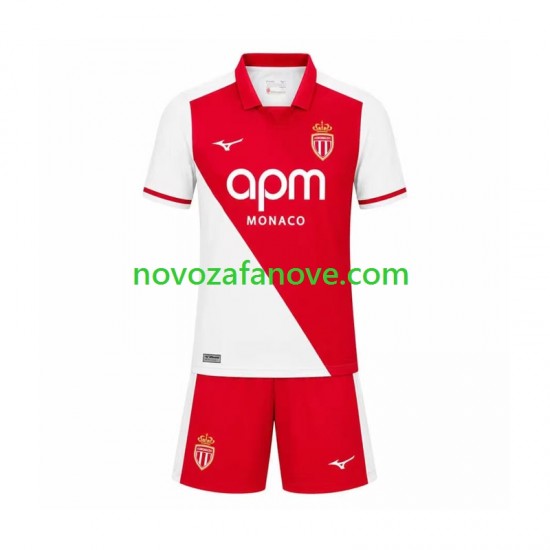 Nogometni Dres AS Monaco Dječji Domaći 2026-2027 Kratkih Rukava