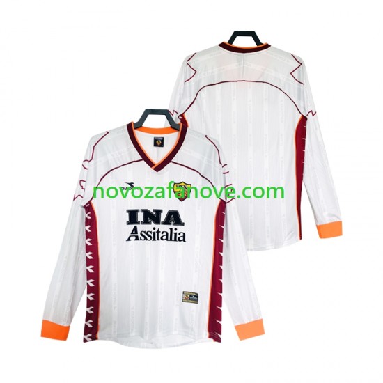 Nogometni Dres Roma 2000 Retro Muški Gostujući 1999 Dugim Rukavima
