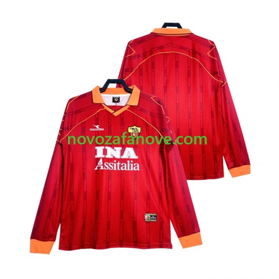 Nogometni Dres Roma 2000 Retro Muški Domaći 1999 Dugim Rukavima