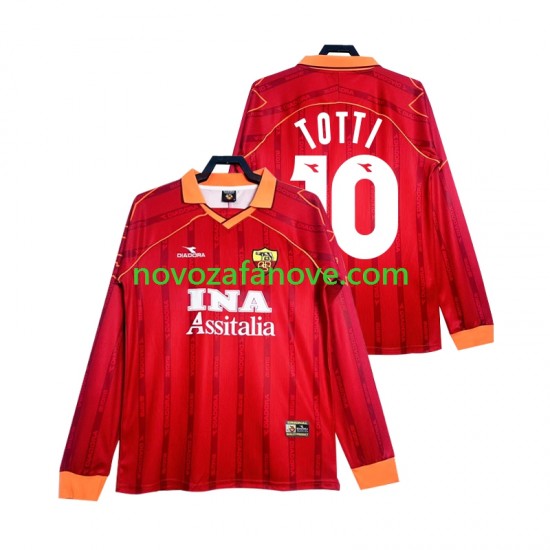 Nogometni Dres Roma Totti 10 2000 Retro Muški Domaći 1999 Dugim Rukavima