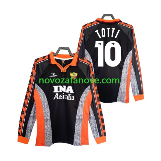 Nogometni Dres Roma Totti 10 Retro Muški Treći 1998 1999 Dugim Rukavima