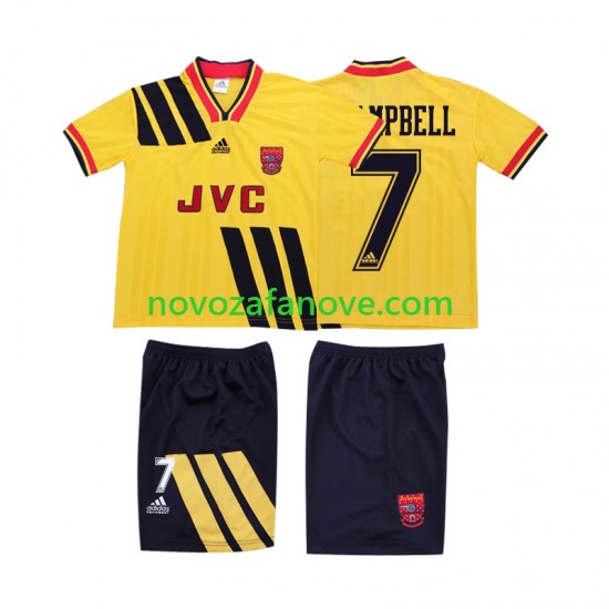 Nogometni Dres Arsenal CAMPBELL 7 1993 Retro Dječji Gostujući 1994 Kratkih Rukava