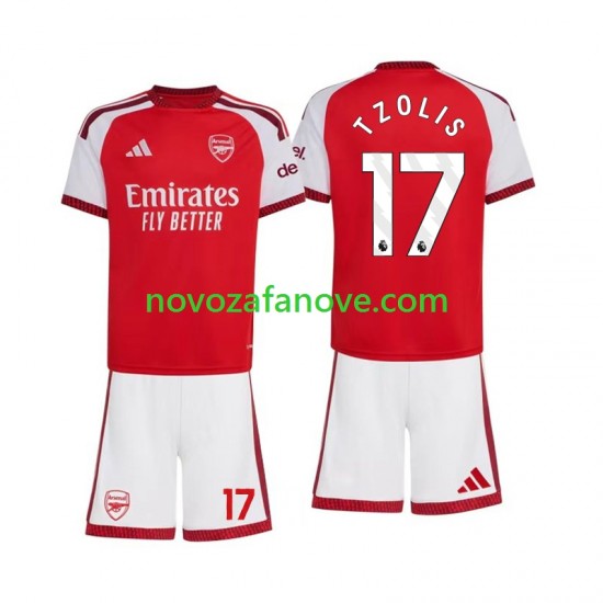 Nogometni Dres Arsenal Christos Tzolis 17 Dječji Domaći 2026-2027 Kratkih Rukava