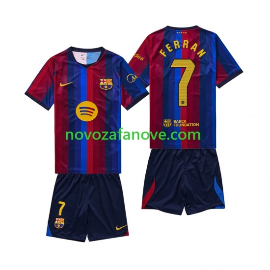 Nogometni Dres FC Barcelona Ferran Torres 7 Dječji Domaći 2026-2027 Kratkih Rukava