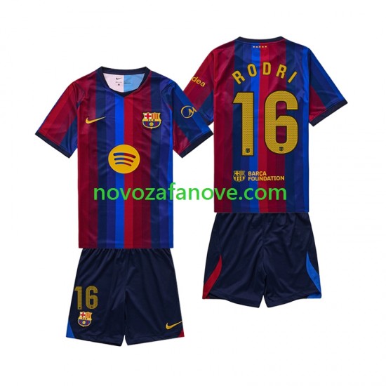 Nogometni Dres FC Barcelona Rodri 16 Dječji Domaći 2026-2027 Kratkih Rukava
