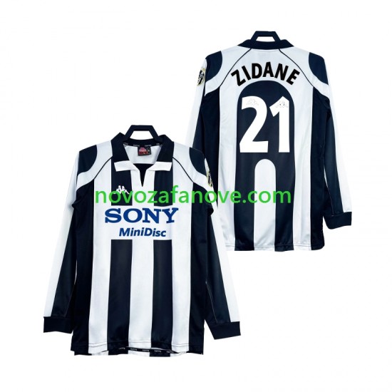 Nogometni Dres Juventus ZIDANE 21 1997 Retro Muški Domaći 1998 Dugim Rukavima