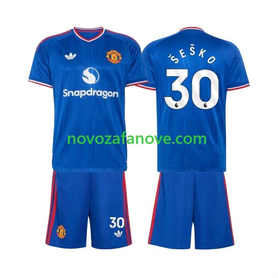 Nogometni Dres Manchester United Benjamin Sesko 30 Dječji Gostujući 2026-2027 Kratkih Rukava
