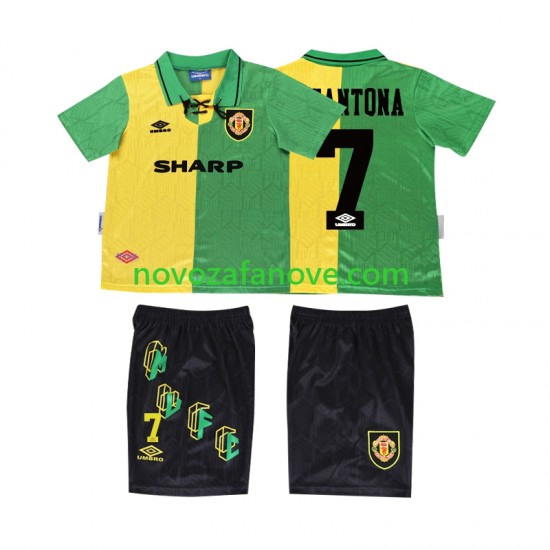Nogometni Dres Manchester United CANTONA 7 1992 Retro Dječji Treći 1994 Kratkih Rukava