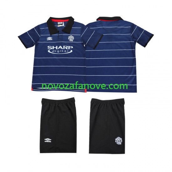 Nogometni Dres Manchester United 2000 Retro Dječji Gostujući 1999 Kratkih Rukava