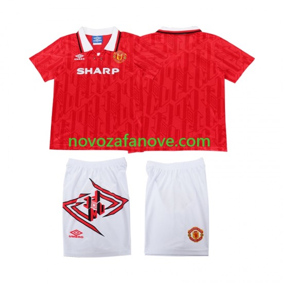 Nogometni Dres Manchester United 1993 Retro Dječji Domaći 1994 Kratkih Rukava