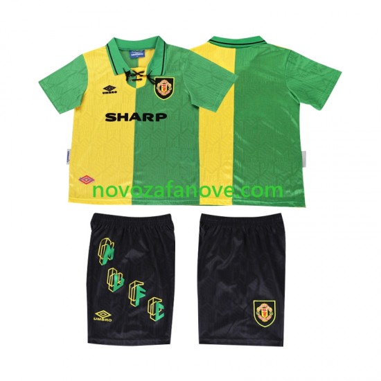 Nogometni Dres Manchester United 1992 Retro Dječji Treći 1994 Kratkih Rukava