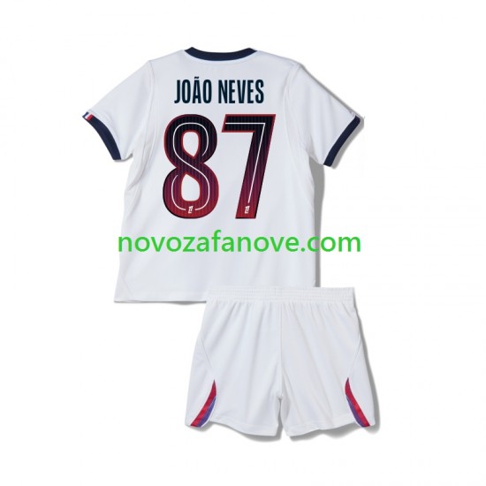 Nogometni Dres Paris Saint-Germain Joao Neves 87 Dječji Gostujući 2026-2027 Kratkih Rukava
