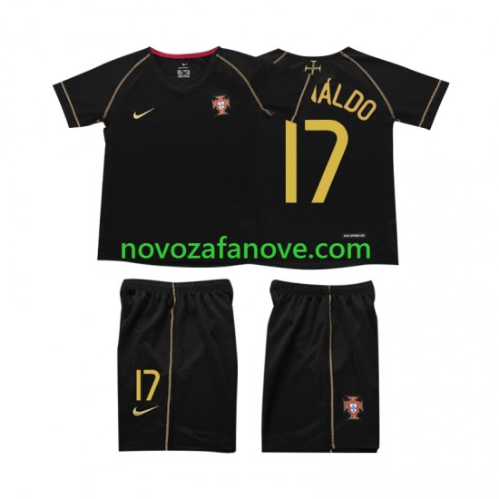 Nogometni Dres Portugal Cristiano Ronaldo 17 Retro Dječji Gostujući 2006 Kratkih Rukava