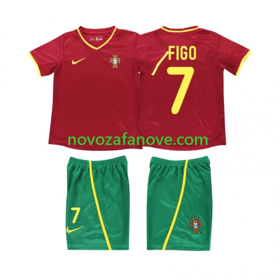 Nogometni Dres Portugal FIGO 7 Retro Dječji Domaći 2002 Kratkih Rukava