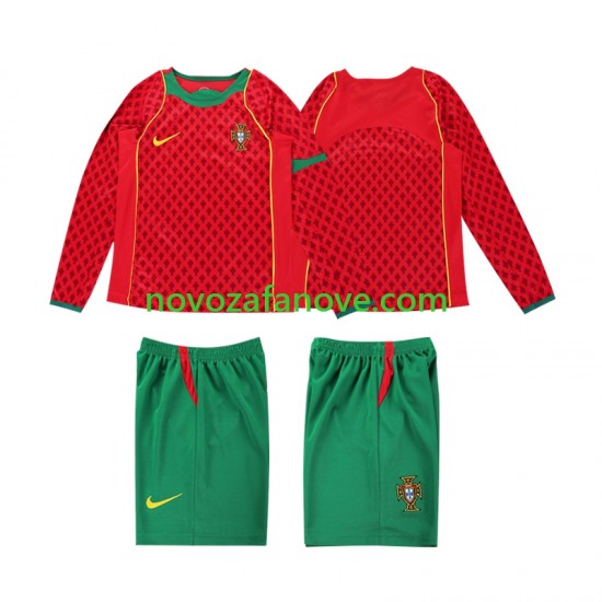 Nogometni Dres Portugal Retro Dječji Domaći 2004 Dugim Rukavima