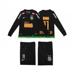 Nogometni Dres Santos NEYMAR JR 11 Classic 2012 2013 Retro Dječji Gostujući Dugim Rukavima