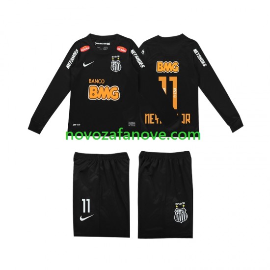 Nogometni Dres Santos NEYMAR JR 11 Classic 2012 2013 Retro Dječji Gostujući Dugim Rukavima