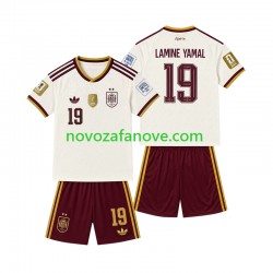 Nogometni Dres Španjolska 2-star Lamine Yamal 19 Dječji Gostujući 2026-2027 Kratkih Rukava