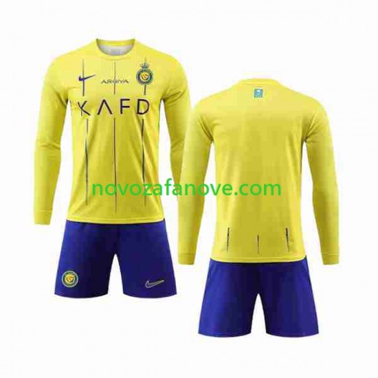 Nogometni Dres Al-Nassr Dječji Domaći 2023-2024 Dugim Rukavima