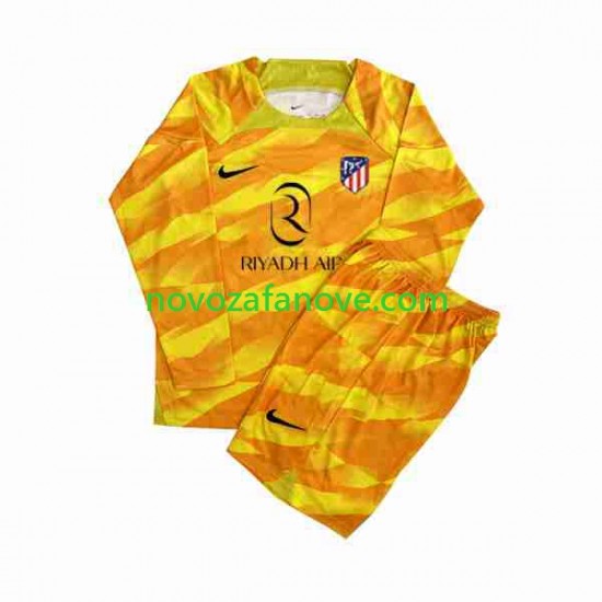 Nogometni Dres Atlético Madrid Orangecolor Golmanski Dječji 2023-2024 Dugim Rukavima