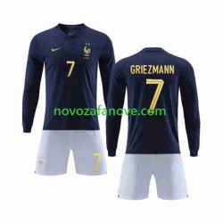 Nogometni Dres Francuska Griezmann 7 Dječji Domaći Svjetsko prvenstvo 2022 Dugim Rukavima