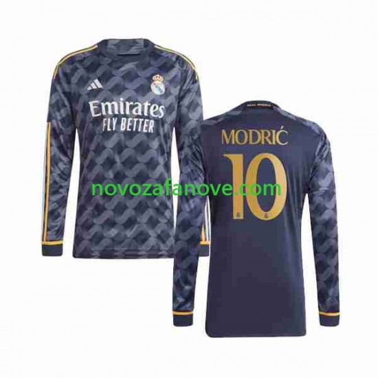 Nogometni Dres Real Madrid Modrić Luka 10 Muški Gostujući 2023-2024 Dugim Rukavima