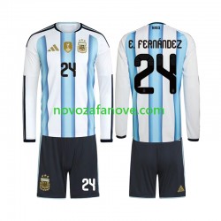 Nogometni Dres Argentina Enzo Fernandez 24 Dječji Domaći Svjetsko prvenstvo 2026 Dugim Rukavima