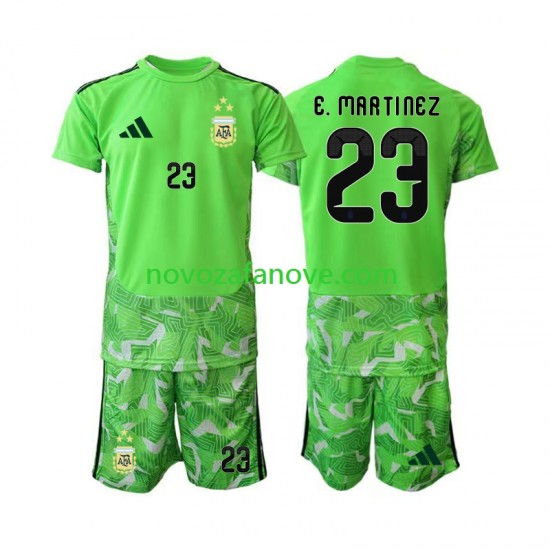 Nogometni Dres Argentina Emiliano Martinez 23 Golmanski Dječji Treći Svjetsko prvenstvo 2026 Kratkih Rukava