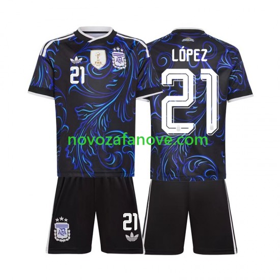 Nogometni Dres Argentina Jose Manuel Lopez 21 Dječji Gostujući Svjetsko prvenstvo 2026 Kratkih Rukava