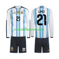 Nogometni Dres Argentina Jose Manuel Lopez 21 Dječji Domaći Svjetsko prvenstvo 2026 Dugim Rukavima
