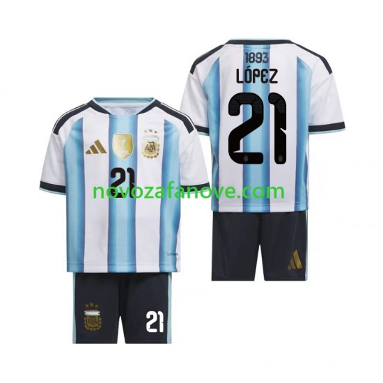 Nogometni Dres Argentina Jose Manuel Lopez 21 Dječji Domaći Svjetsko prvenstvo 2026 Kratkih Rukava