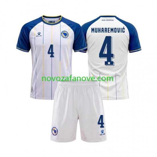 Nogometni Dres Bosna i Hercegovina Tarik Muharemovic 4 Dječji Gostujući Svjetsko prvenstvo 2026 Kratkih Rukava
