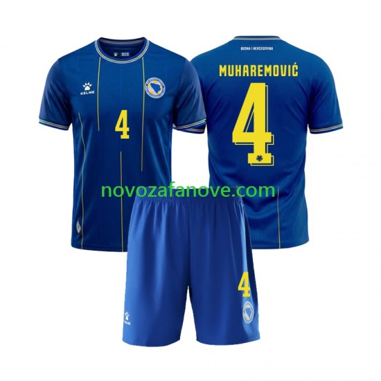 Nogometni Dres Bosna i Hercegovina Tarik Muharemovic 4 Dječji Domaći Svjetsko prvenstvo 2026 Kratkih Rukava