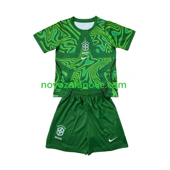 Nogometni Dres Brazil Golmanski Dječji Gostujući Svjetsko prvenstvo 2026 Kratkih Rukava