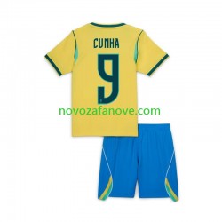 Nogometni Dres Brazil Matheus Cunha 9 Chidlren Gostujući Svjetsko prvenstvo 2026 Kratkih Rukava