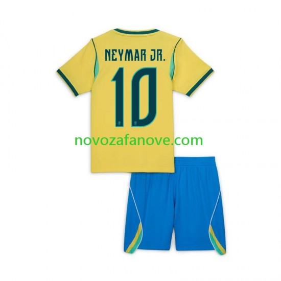 Nogometni Dres Brazil Neymar JR 10 Dječji Domaći Svjetsko prvenstvo 2026 Kratkih Rukava